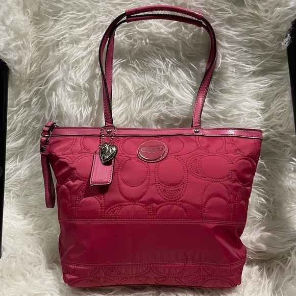 Coach stitched signature nylon tote - Picture 2 of 9